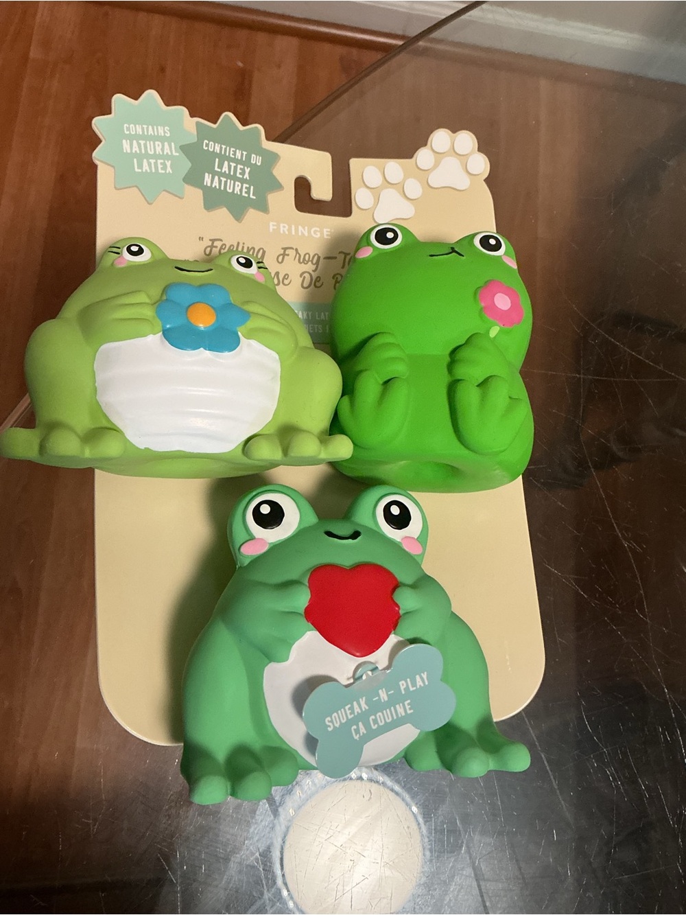 NEW Fringe Dog Toys “Feeling Frog-fantastic” Latex Frogs with Squeakers Set of 3